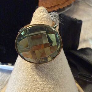 Calvin Klein Green and Gold Women's Ring